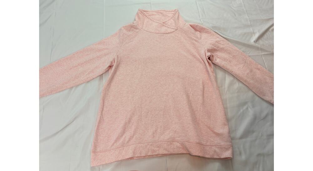 T by Talbots Pink Heather Cowl Neck Long Sleeve Pullover Top XL